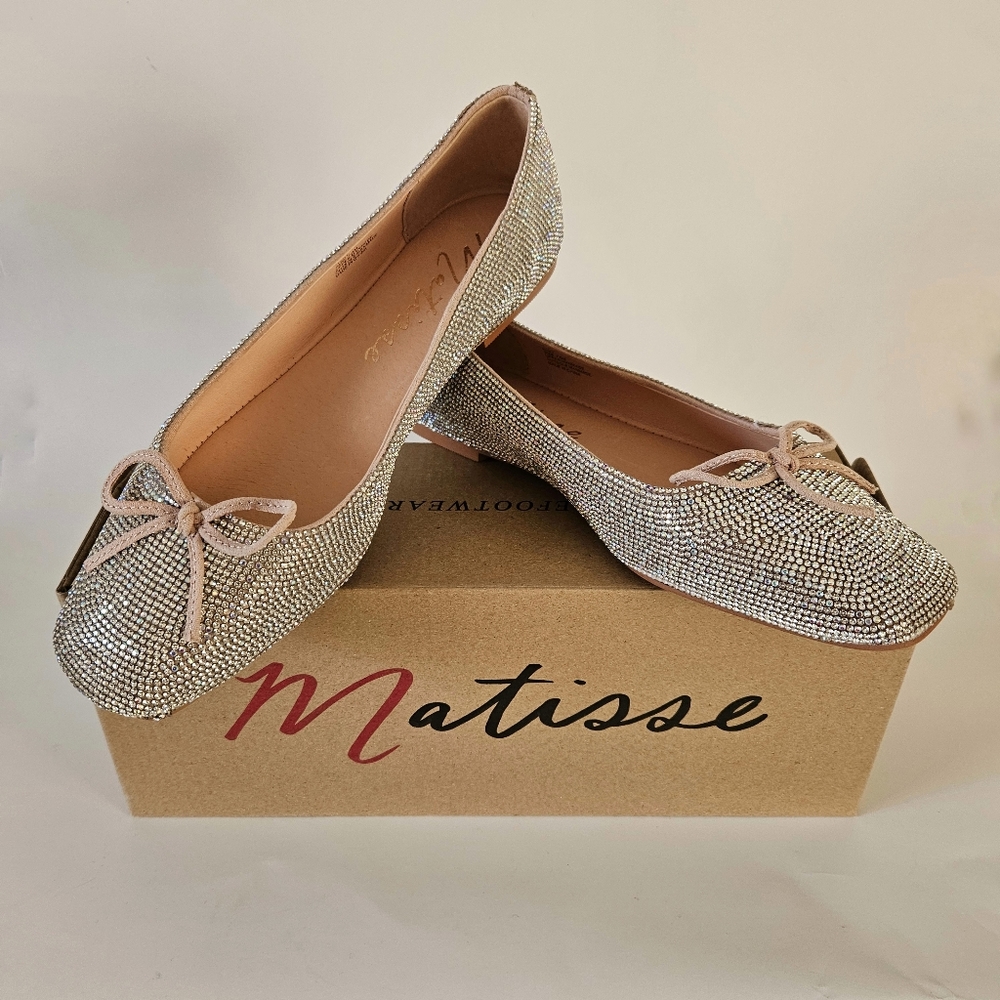 The Roxy Ballet Flat in Clear Rhinestone by Matisse.